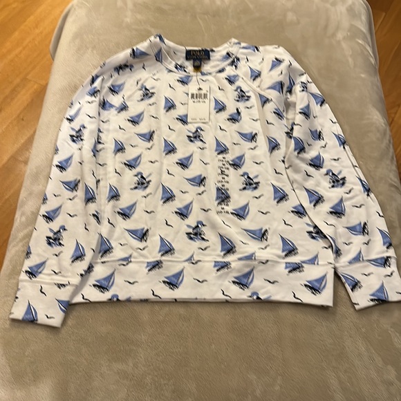 Polo Ralph Lauren Boys Medium (10-12) Polo Bear Spa Terry Sweatshirt - Picture 3 of 6